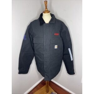 NEW Carhartt Jacket Mens XL Black Duck Traditional Coat C003 Logo Work Warm